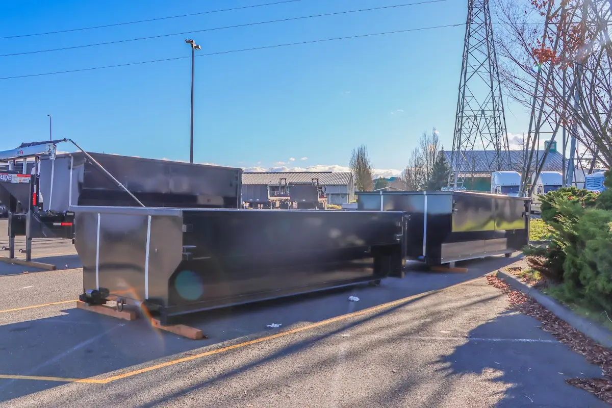 Roll-off dumpster ready for waste disposal at job site for Construction Dumpster Rental in Golden Valley